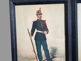 three framed pictures of a man in a military uniform with a rifle
