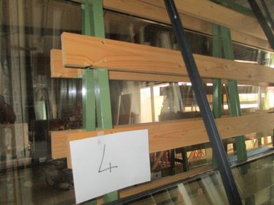 a sign on the window of a building that says 4