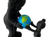 a small statue of a person holding a small globe