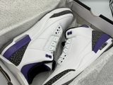 Nike Air Jordan 3 Retro blanc / violet court - noir - gris loup