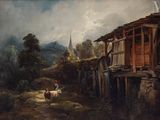 une peinture sur le mur d'un immeuble représentant un homme à cheval