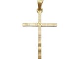 pendentif en forme de croix en or sur fond blanc