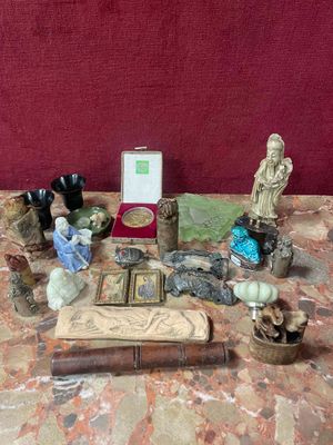 a table with a lot of items that are on it