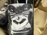 a bottle of wine with a picture of a gorilla on it