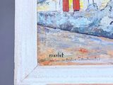 a picture of a painting on a easel in a room