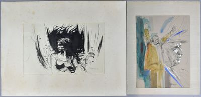 Jacques PECNARD (1922-2012) - Charles De Gaulle & Femme à l'…