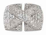 a close up of a diamond ring on a white background