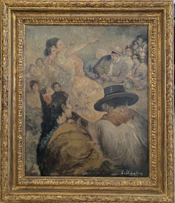 an image of a painting of a group of people in a room