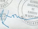 an image of a close up of a stamp on a piece of paper