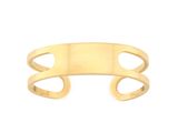 a close up of a gold ring with two open circles on it