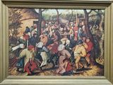 une image d'un tableau représentant un groupe de personnes dans une zone boisée