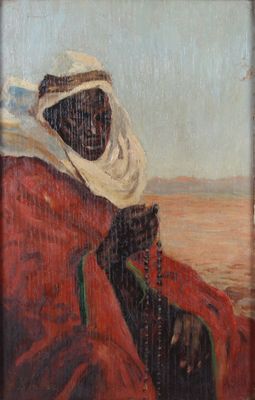 A. Soulas "Le Maure" huile sur panneau signée en bas à gauch… - Photo 1