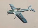 un dessin représentant un petit avion volant dans le ciel