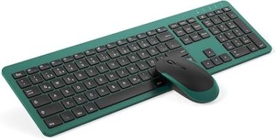 keyboard and mouse on a white surface with a white background