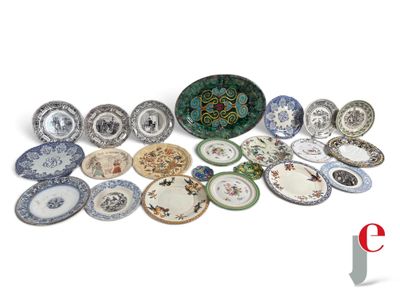 a lot of plates that are sitting on a table