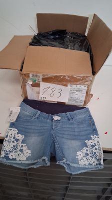Lot de 25 shorts femme en jean, coloris bleu, différentes ta…