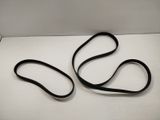 a box with a pair of black leashes in it