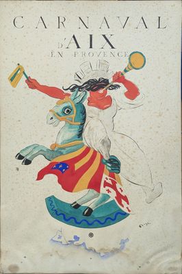 Paul BAZE (1901-1985) Carnaval d'Aix-en-Provence - Projet d'…