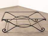wrought iron coffee table with glass top