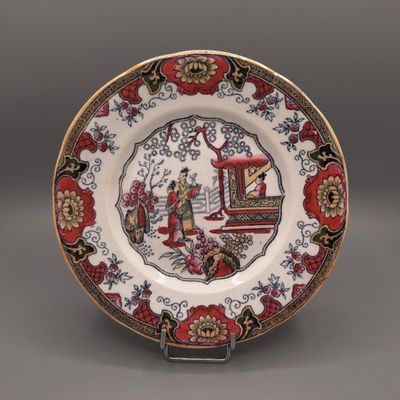 B&F Boche Frères Assiette faïence polychrome du modèle "Cant…