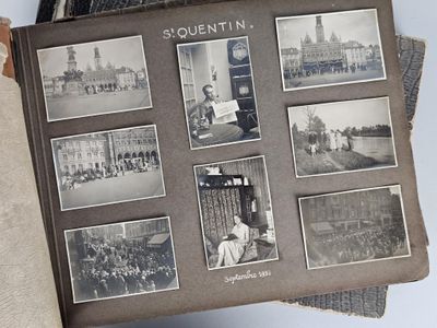 un livre avec des photos de personnes et de bâtiments