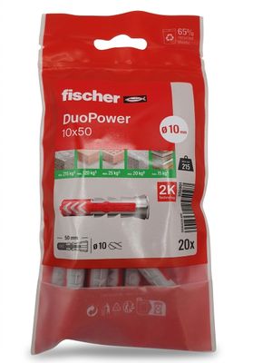 FISCHER - Lot de 20 chevilles DuoPower - 10x50mm - Technolog…