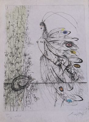 une image représentant le dessin d'une femme avec un oiseau sur le dos