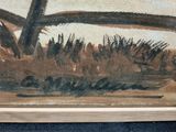a picture of a painting of a tree in a field