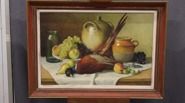 Auguste CLERGEAU (1898 / 1967) « Nature morte au faisan » huile s...
