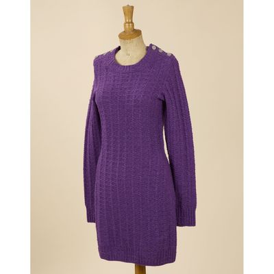 CHANEL, Robe-pull à manches longues en laine et cachemire vi…