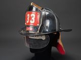 helmet of a fireman with a number 33 on it