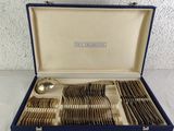 a blue case with silverware in it on a table