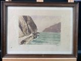 an image of a picture of a painting on a easel on a table
