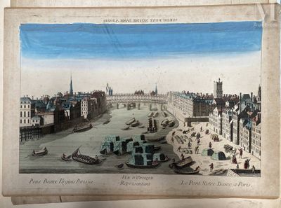 an old picture of a view of a city with boats on the water