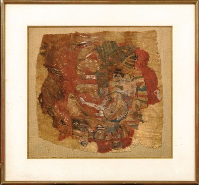 une image d'un tableau représentant une femme en robe rouge