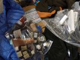 a pile of items that are sitting on the floor