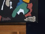 a painting of a man and a woman on a black background