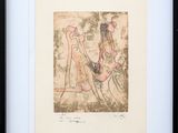 tableau représentant une femme assise sur un banc aux côtés d'un homme assis par terre