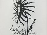 an image of a black and white drawing of a flower