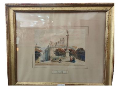 ZIEM Felix "Place Saint Ferréol" Gouache aquarellée sur papi…