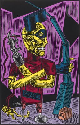 an image of a drawing of a skeleton holding a gun