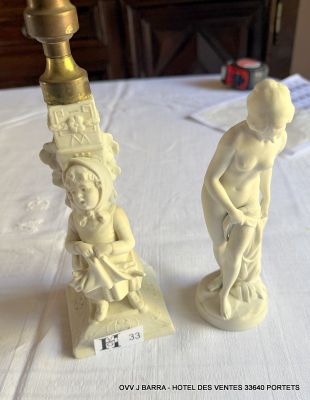 Réunion d'une lampe en biscuit léger accident à la basse H.