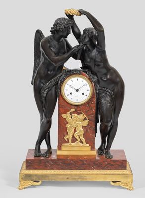 a clock that is sitting on top of a table
