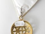 a gold medal with a star of david on it