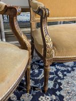 Ensemble salon 5 pièces style Louis XVI en bois doré compren… (photo 6)