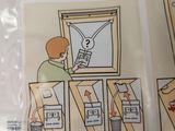 a picture of a sticker of a man working on a window