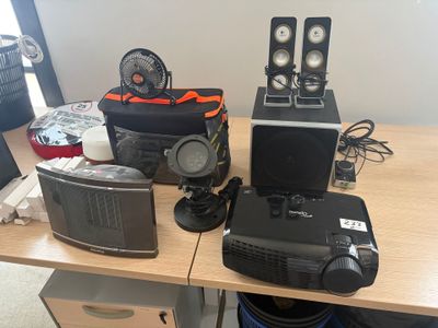 a lot of electronics that are on the table