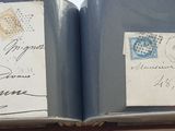 a blue book with a lot of writing on it