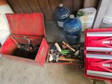 a red tool box filled with lots of tools