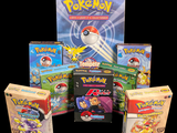 a lot of pokemon cards and games in the box